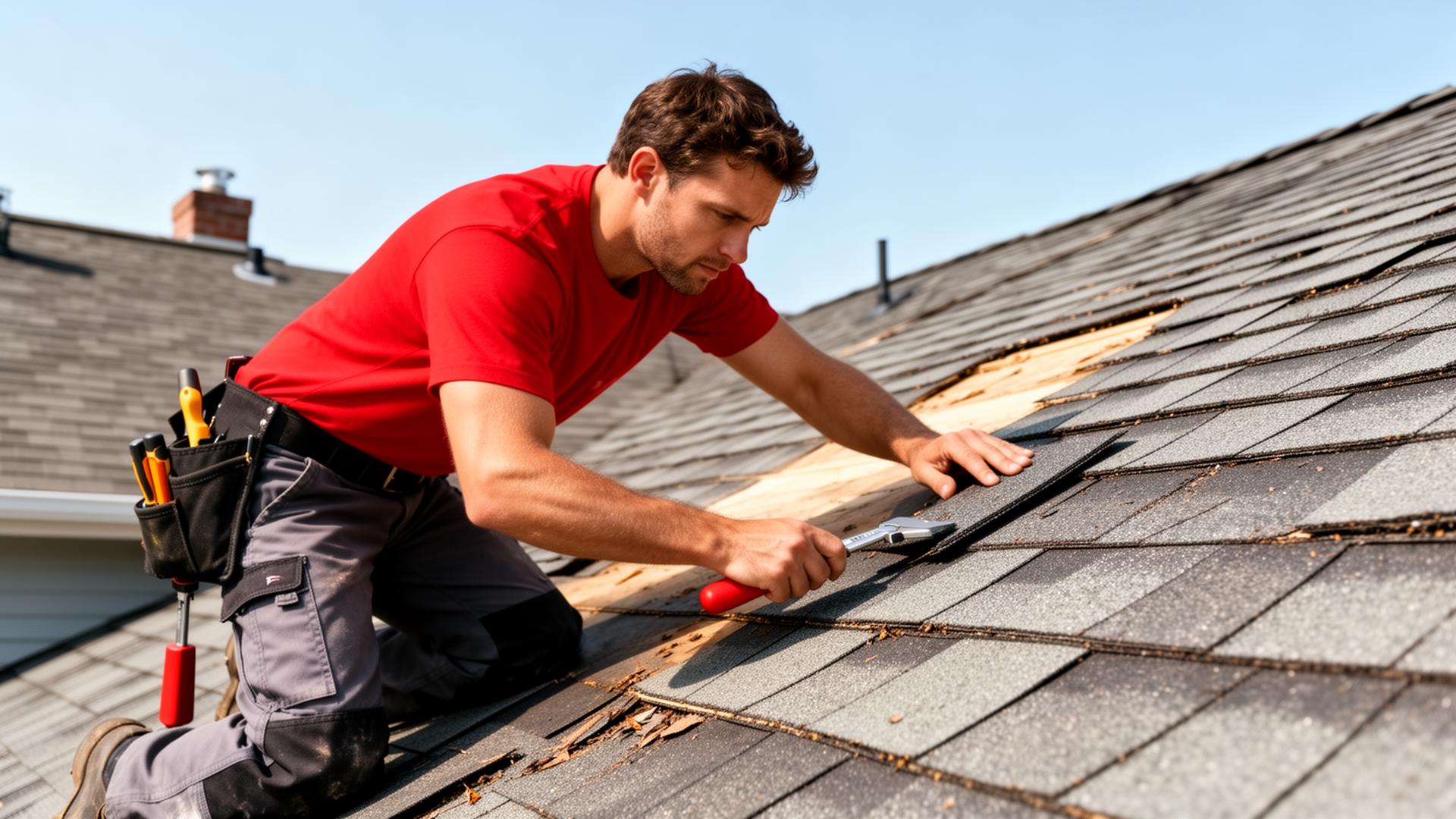 Snowbird roofer at work